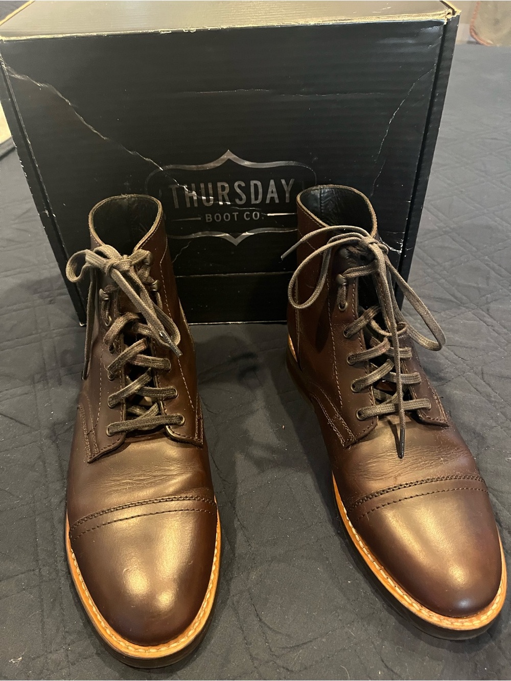 Thursday Boot Co. Captain Cap-Toe Boots - Dark Brown - Size 9.5 - EXCELLENT !